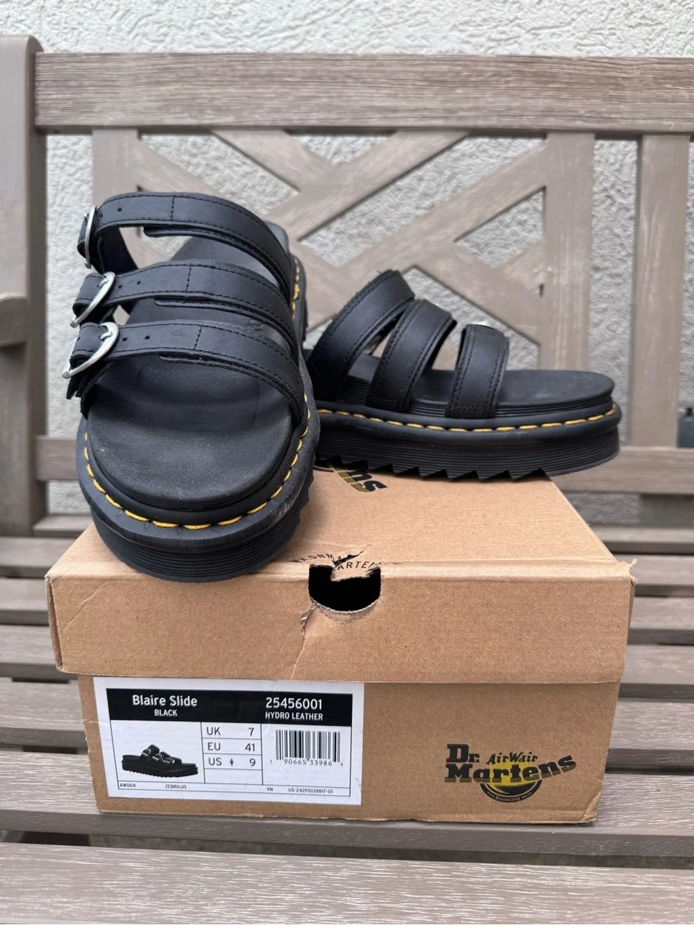 Dr. Martens Blaire Triple-Buckle Platform Slides - Picture 1 of 3